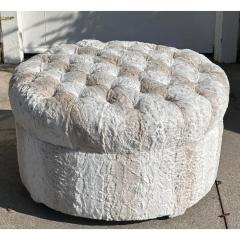  Randy Esada Designs Modern Designer Faux Rabbit Fur Round Ottoman Pouf by Randy Esada Designs - 3378946