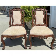  Randy Esada Designs Pair of Rococo Style Stained Walnut Side Chairs - 3561312