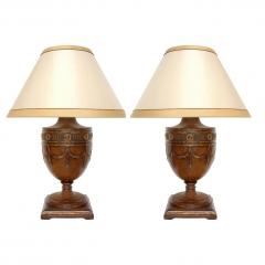  Randy Esada Designs Regency Carved Walnut Designer Table Lamps by Randy Esada a Pair - 1694898