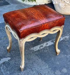  Randy Esada Designs Regency Style Designer Taboret Bench W Crocodile Leather by Randy Esada - 3662636