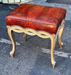  Randy Esada Designs Regency Style Designer Taboret Bench W Crocodile Leather by Randy Esada - 3662638