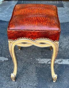  Randy Esada Designs Regency Style Designer Taboret Bench W Crocodile Leather by Randy Esada - 3662643