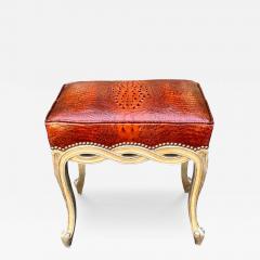  Randy Esada Designs Regency Style Designer Taboret Bench W Crocodile Leather by Randy Esada - 3663210