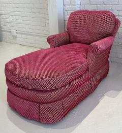  Randy Esada Designs Scalamandre Pink Beige Cut Velvet Down Filled Chaise Lounge - 3079313