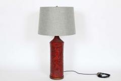  Raymor Fantoni for Raymor Red Lava Glaze Art Pottery Table Lamp 1950 - 2864618