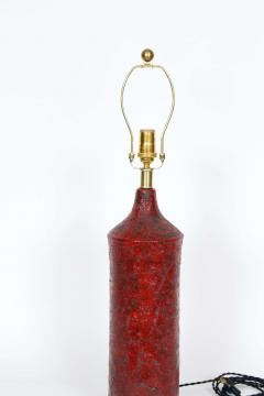  Raymor Fantoni for Raymor Red Lava Glaze Art Pottery Table Lamp 1950 - 2864641