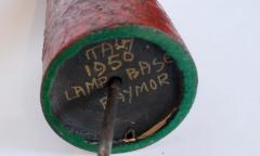  Raymor Fantoni for Raymor Red Lava Glaze Art Pottery Table Lamp 1950 - 2864645