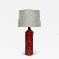  Raymor Fantoni for Raymor Red Lava Glaze Art Pottery Table Lamp 1950 - 2868070