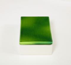  Raymor Green and White Two Tone Glazed Porcelain Lidded Box by Raymor Italy c 1960 - 3087310