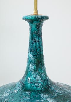  Raymor Italian Blue Green Ceramic Lamps - 1690699