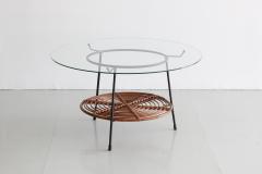  Raymor Italian Wicker and Iron Table with Glass Top by Raymor - 430207