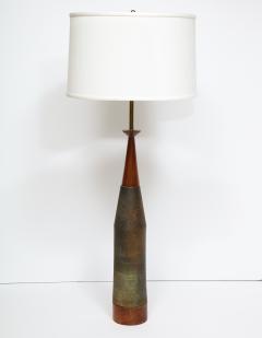  Raymor Monumental Ceramic Walnut Table Lamp By Raymor - 1046135