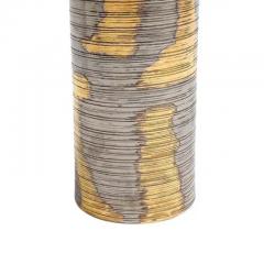  Raymor Raymor Bitossi Vase Ceramic Abstract Brushed Metallic Gold Platinum Signed - 3522800