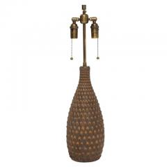  Raymor Raymor Table Lamp Ceramic Brown Pinecone Signed - 2765561