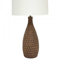  Raymor Raymor Table Lamp Ceramic Brown Pinecone Signed - 2765572