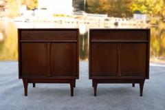  Red Lion Furniture Expertly Restored Pair of Red Lion Nightstands or End Tables in Sculpted Walnut - 3910201