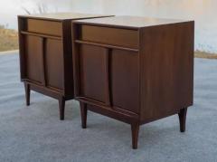  Red Lion Furniture Expertly Restored Pair of Red Lion Nightstands or End Tables in Sculpted Walnut - 3910203