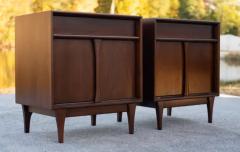  Red Lion Furniture Expertly Restored Pair of Red Lion Nightstands or End Tables in Sculpted Walnut - 3910204