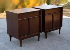  Red Lion Furniture Expertly Restored Pair of Red Lion Nightstands or End Tables in Sculpted Walnut - 3910207