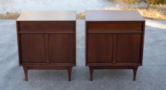  Red Lion Furniture Expertly Restored Pair of Red Lion Nightstands or End Tables in Sculpted Walnut - 3910234