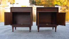  Red Lion Furniture Expertly Restored Pair of Red Lion Nightstands or End Tables in Sculpted Walnut - 3910244