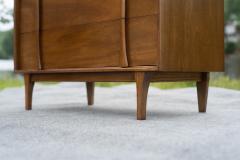 Red Lion Furniture Restored Mid Century Modern 5 Drawer Tall Dresser by Red Lion in Sculpted Walnut - 4232431