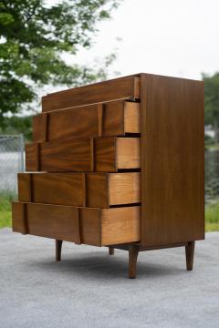  Red Lion Furniture Restored Mid Century Modern 5 Drawer Tall Dresser by Red Lion in Sculpted Walnut - 4232435