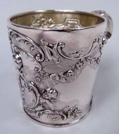  Reed Barton Antique Reed Barton Victorian Rococo Sterling Silver Baby Cup - 4431362