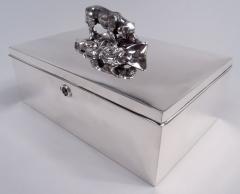  Reed Barton Reed Barton Sterling Silver Cigar Box with Hound Dog Finial - 4239503