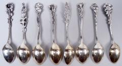  Reed Barton Set of 8 Reed Barton Harlequin Sterling Silver Demitasse Spoons - 4424694