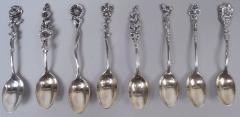  Reed Barton Set of 8 Reed Barton Harlequin Sterling Silver Demitasse Spoons - 4424696