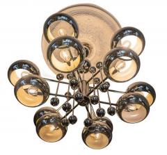  Reggiani Mid Century Italian Reggiani Chrome Chandelier circa 1970 - 3167621