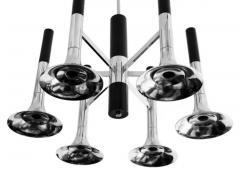  Reggiani Mid Century Italian Reggiani Trumpet Chrome Chandelier circa 1970 - 3953134