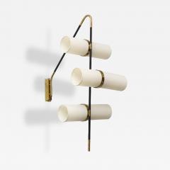 Reggiani Pair of Italian Modern Brass Enameled Parchment Wall Lights Sconces - 4710532