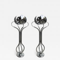  Reggiani Pair of Metal Chrome Articulated Floor Lamps by Reggiani Italy 1970s - 1226925