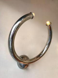  Reggiani Pair of Metal Ring Sconces by Reggiani Italy 1970s - 522080