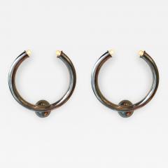  Reggiani Pair of Metal Ring Sconces by Reggiani Italy 1970s - 522910