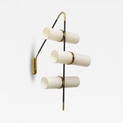  Reggiani Pair of Modern Brass Enameled Parchment Wall Lights Sconces Reggiani - 4178415