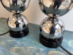  Reggiani Pair of Space Age Metal Chrome Lamps by Reggiani Italy 1970s - 2362076