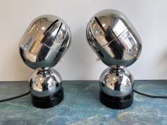  Reggiani Pair of Space Age Metal Chrome Lamps by Reggiani Italy 1970s - 2362077