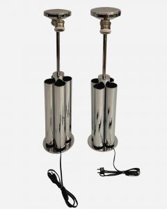  Reggiani Pair of large chromed steel lamps Reggiani Italy circa 1970 - 3915402