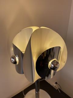  Reggiani Space Age White Lacquered Metal Chrome Lamp by Reggiani Italy 1970s - 2777874