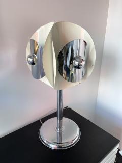  Reggiani Space Age White Lacquered Metal Chrome Lamp by Reggiani Italy 1970s - 2777876
