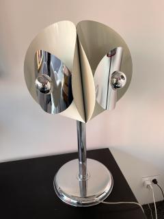  Reggiani Space Age White Lacquered Metal Chrome Lamp by Reggiani Italy 1970s - 2777882