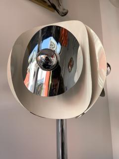  Reggiani Space Age White Lacquered Metal Chrome Lamp by Reggiani Italy 1970s - 2777884