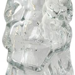  Reijmyre Glasbruk Pair of Brutalist Table Lamps with Rocky Column Bases in Crystal by Reijmyre - 951306