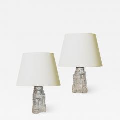  Reijmyre Glasbruk Pair of Petite Rustically Textured Glass Lamps by Reijmyre - 2131675