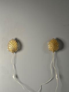  Reijmyre Glasbruk Reijmyre Swedish Mid Century Modern Gold Leaf Sconces Sweden 1990s - 3642568