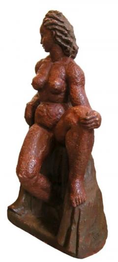  Rene Romage French 1940s Terra Cotta Sculpture of a Woman - 3437890