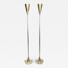  Restoration Hardware Pair of 1950s Style Torchiere Lamps with Silver Leaf - 3115391